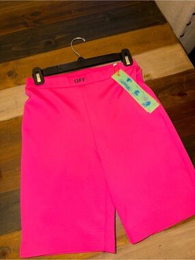 Off-White Neon Pink Women's Bermuda Shorts